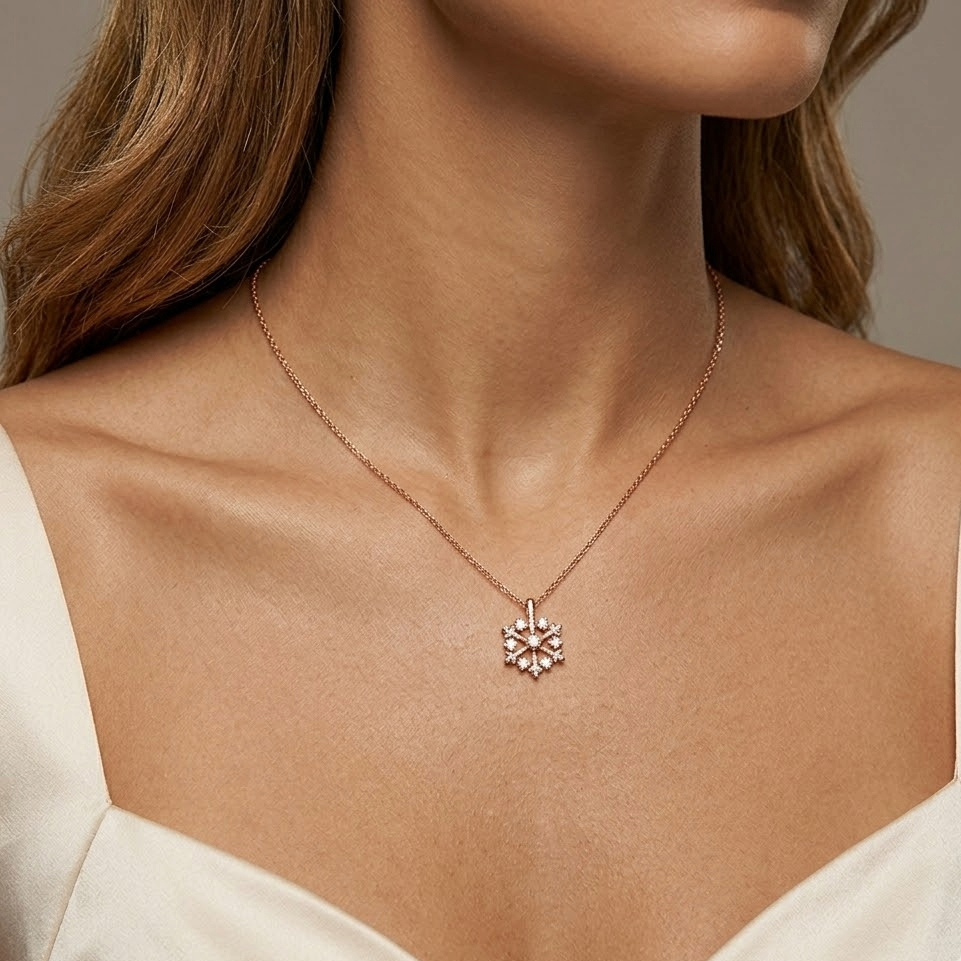 The Lumina Kinetic Snowflake Necklace | 18K Gold Vermeil