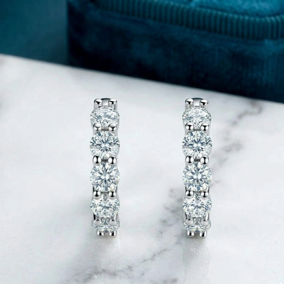 The Quintessence 5-Carat Moissanite Hoops | D-Color S925 Sterling Silver