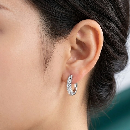 The Quintessence 5-Carat Moissanite Hoops | D-Color S925 Sterling Silver