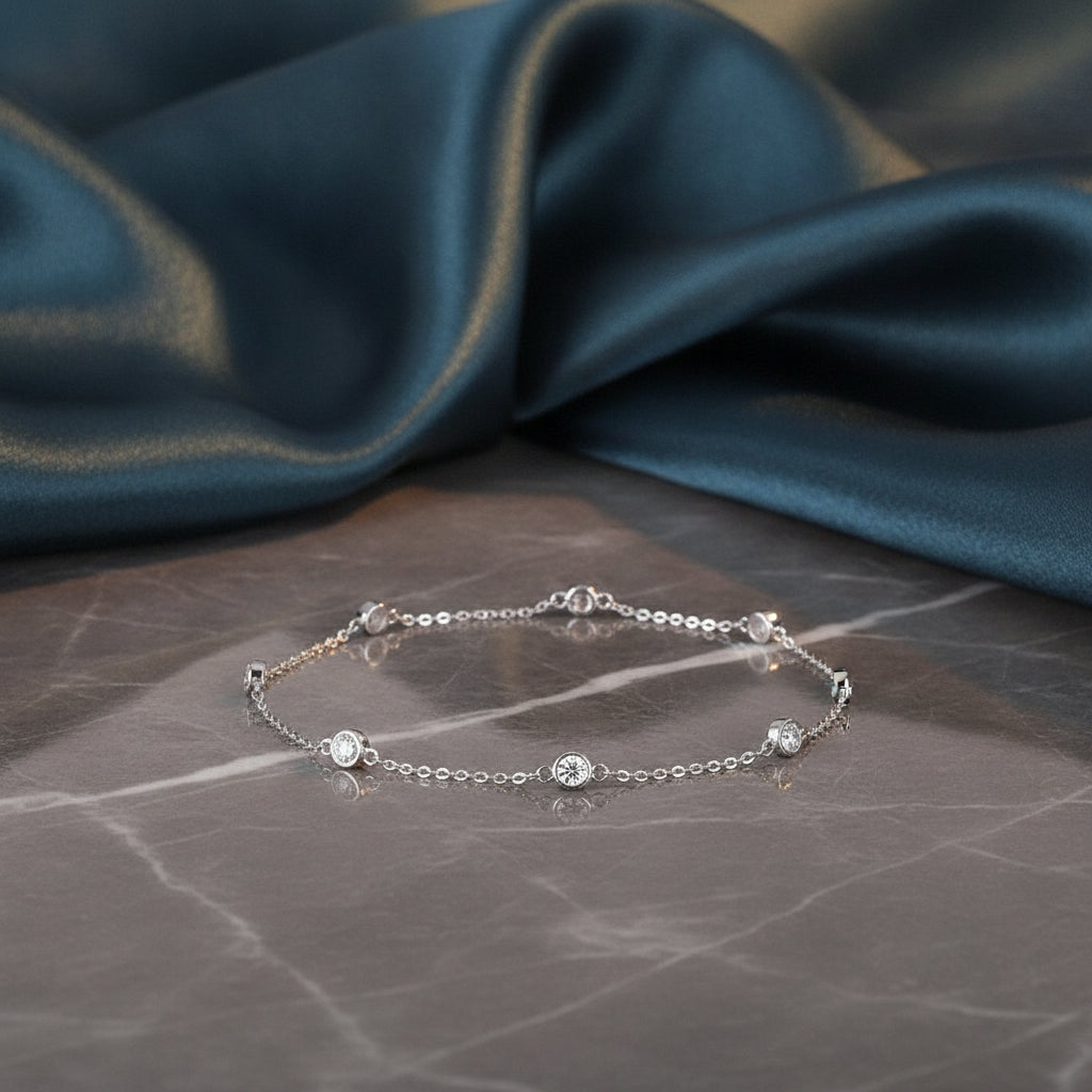 Copper Zircon Gemstone Geometric Bracelet for Women