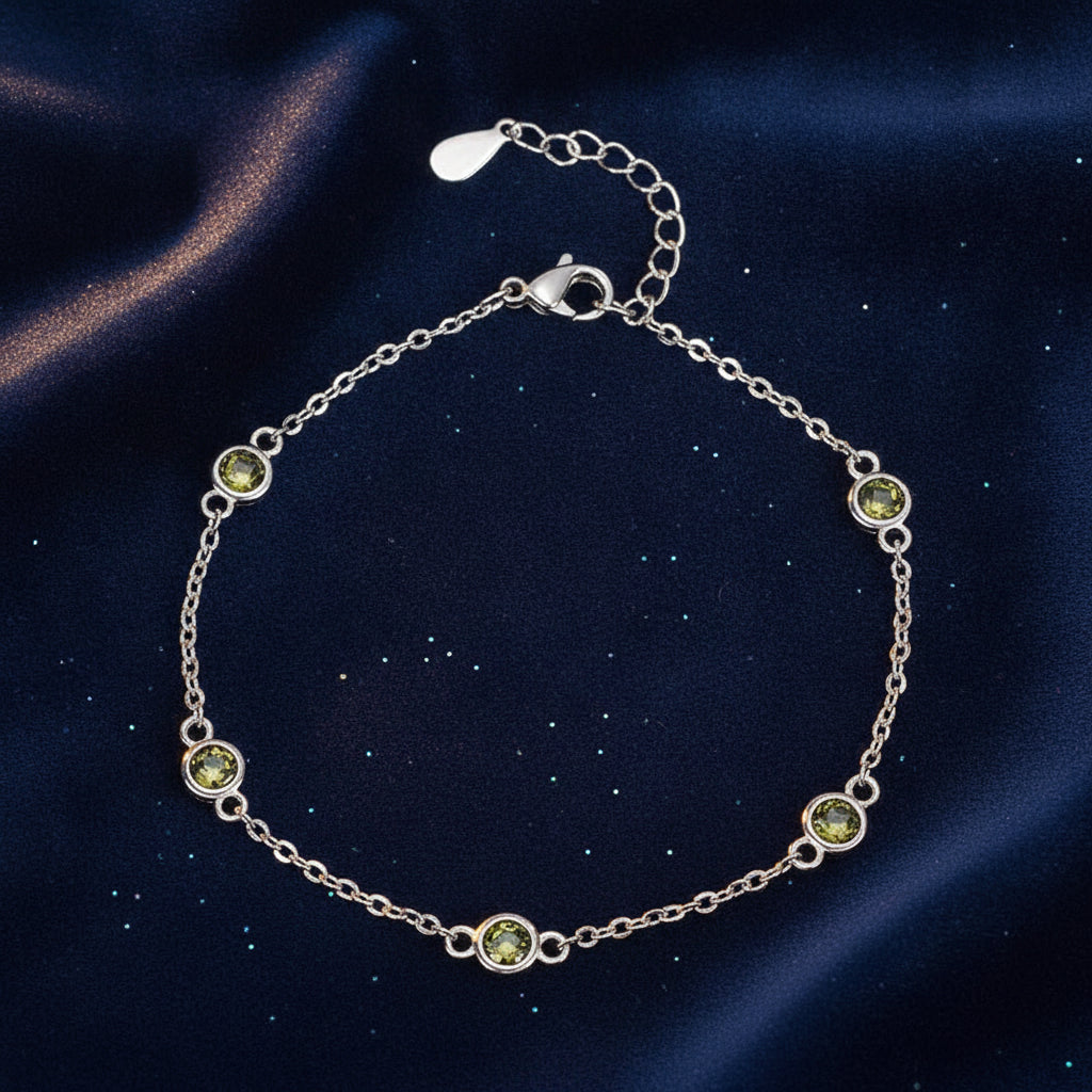 Copper Zircon Gemstone Geometric Bracelet for Women, in Brown Diamond