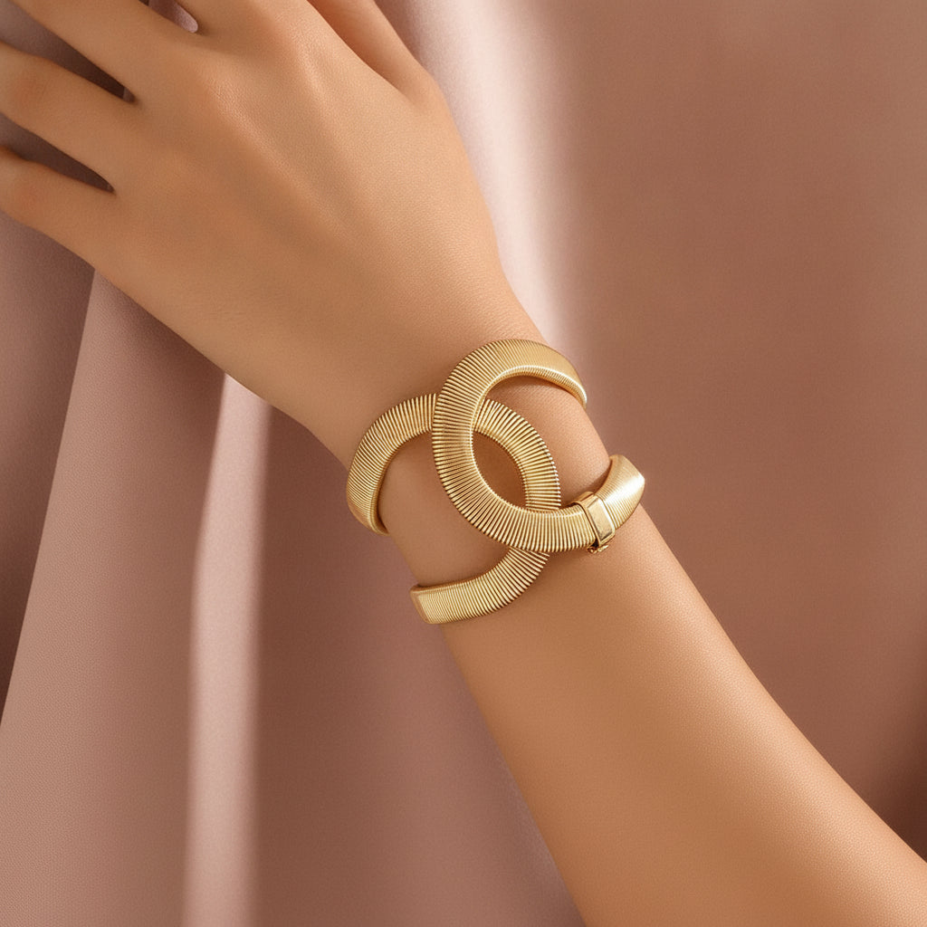 Minimalist Spring Fold Wrap Design Bracelet for Women