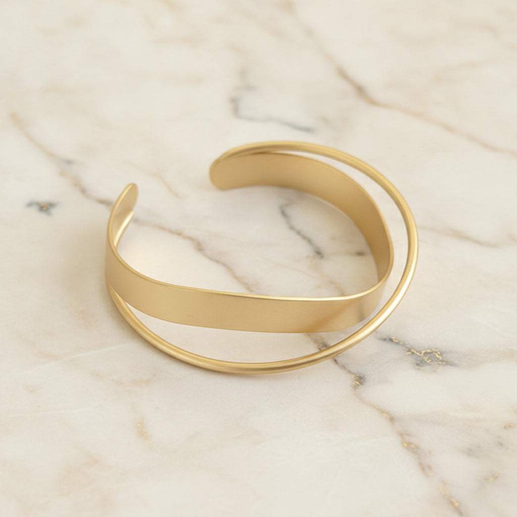 Women's Fashion Everyday Simple Normcore Understated Matte Electroplated Copper Bracelet