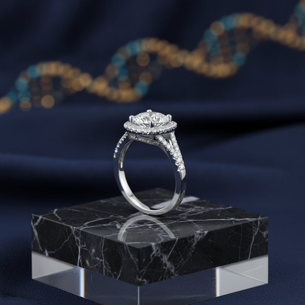 white gold Moissanite Square Ring for Women