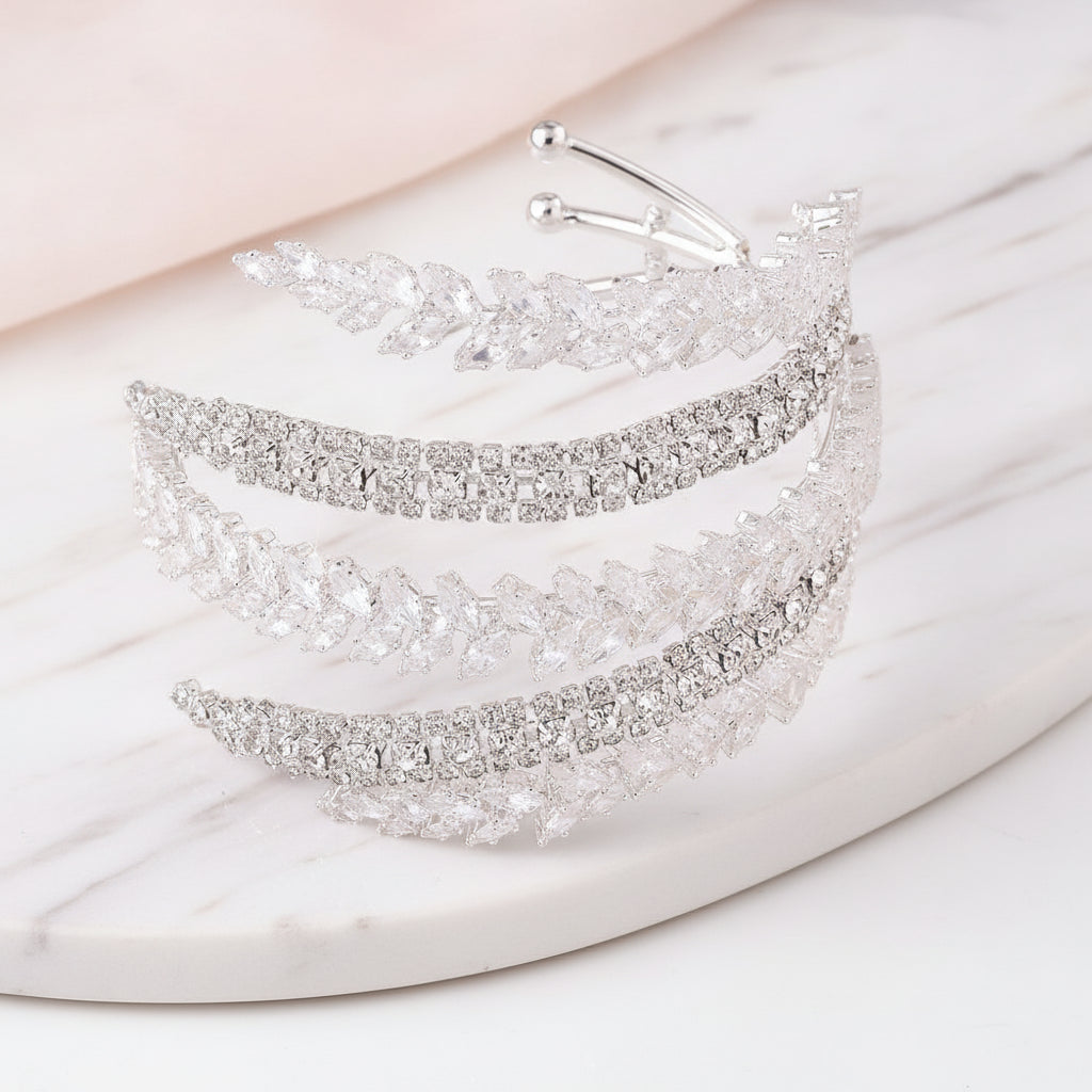 Personalized Zircon Geometric Design Bracelet, in Gold