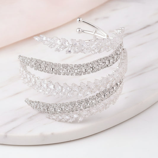 Personalized Zircon Geometric Design Bracelet, in Gold