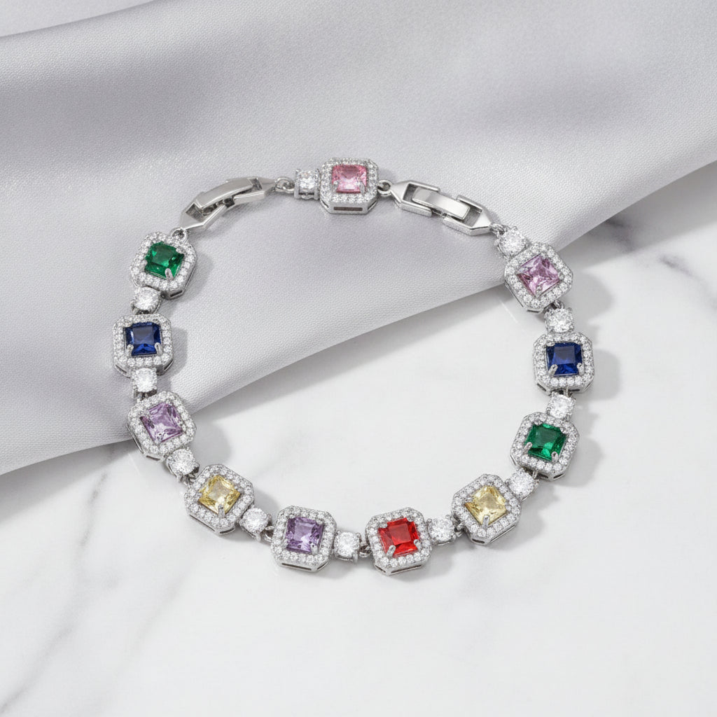 Colored Zircon Bracelet For Men, in Full diamond bracelet