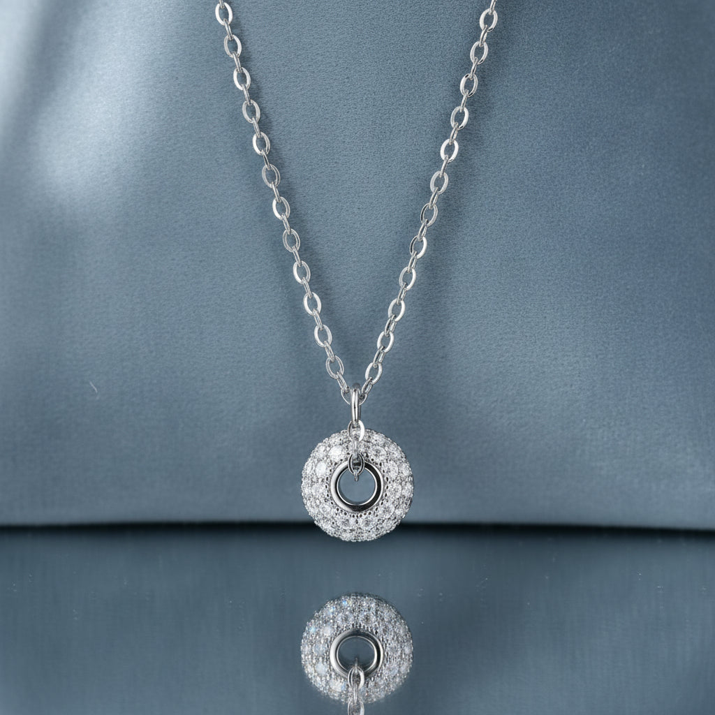 Platinum-plated S925 silver Moissanite Pendant Necklace