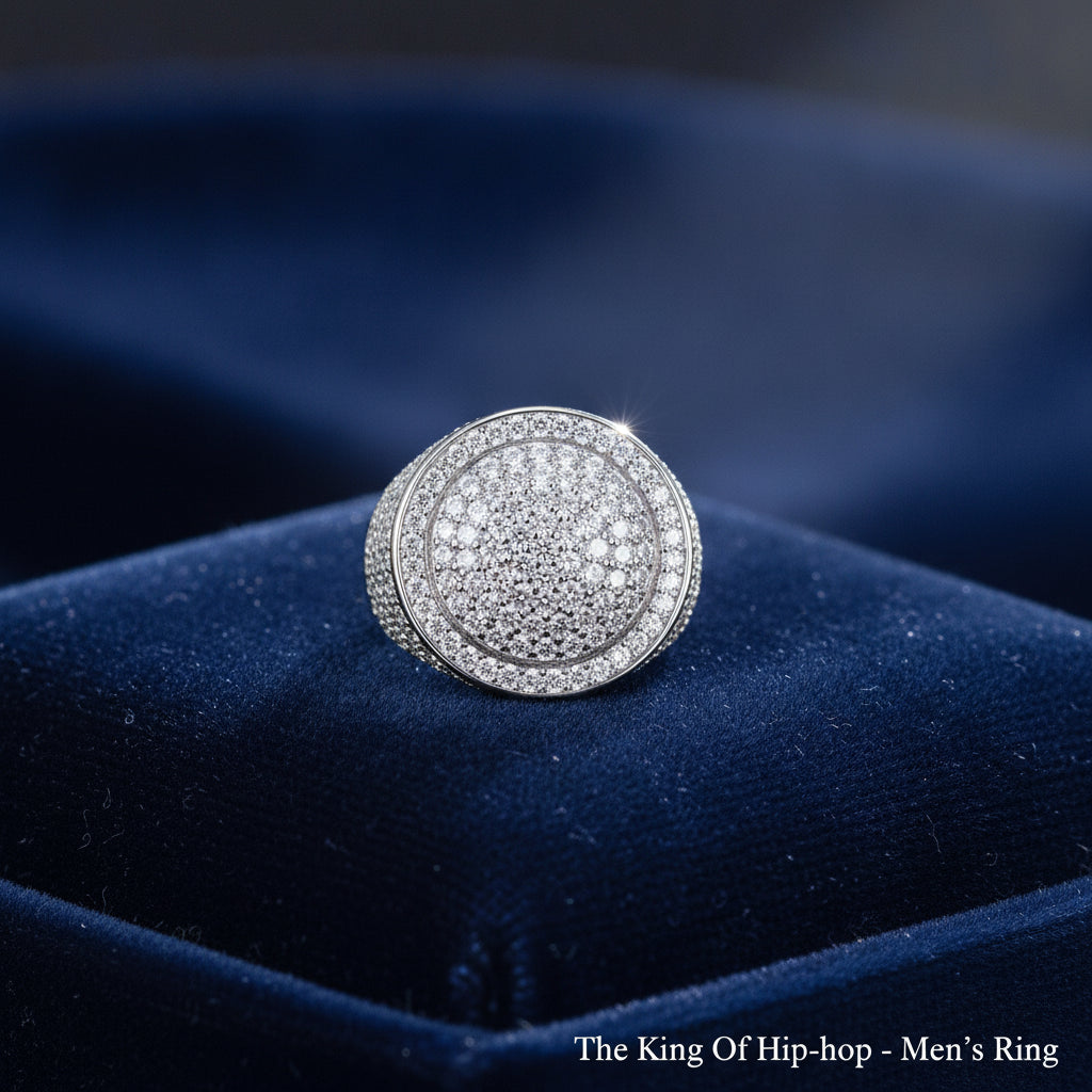 Platinum Plated S925 Silver Moissanite Ring for Men