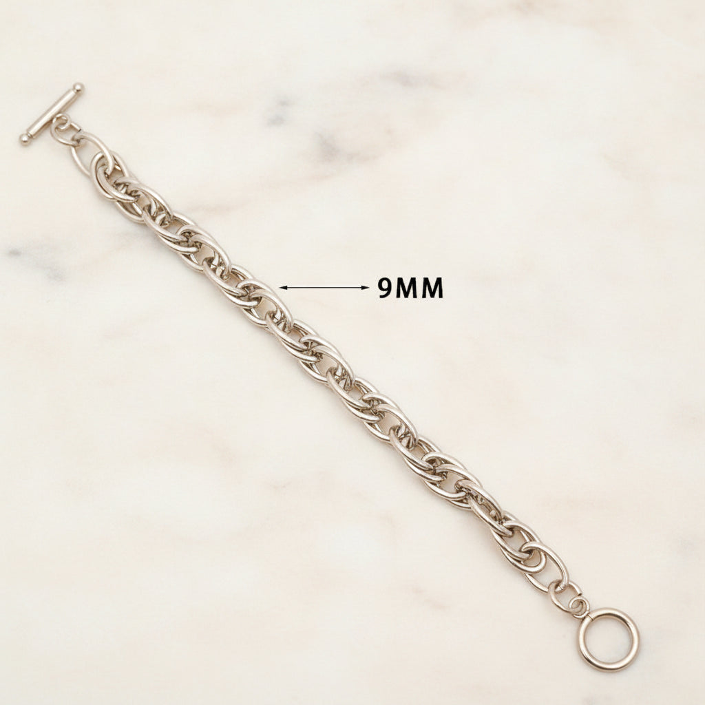 Rough U-Shaped Unisex Titanium Steel OT Buckle Chain Bracelet for Everyday Style
