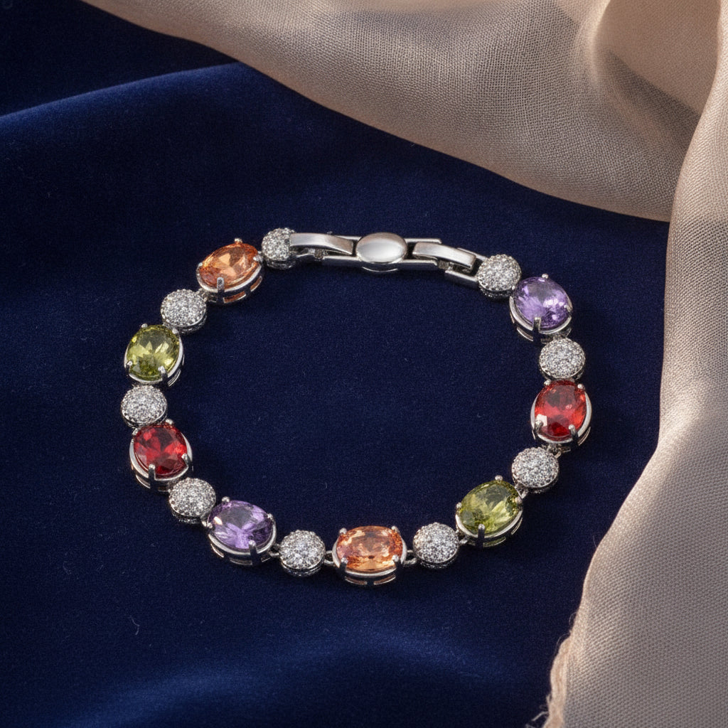 Colored Zircon Bracelet For Men, in Oval colored diamond bracelet