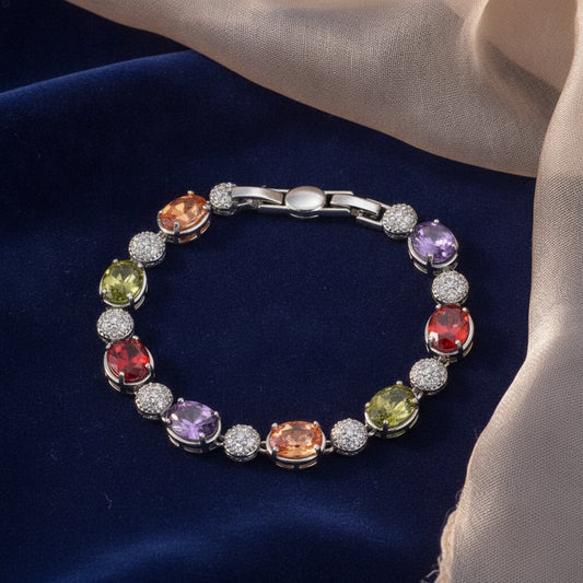 Colored Zircon Bracelet For Men, in Oval colored diamond bracelet